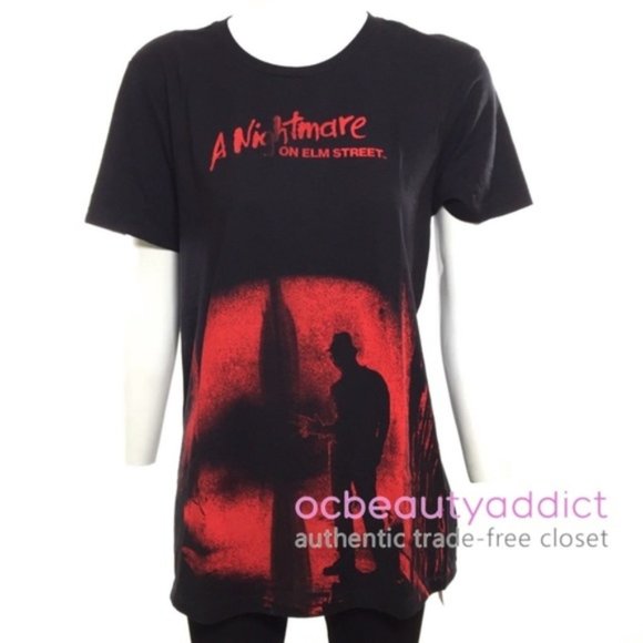 Tops - A Nightmare On Elm Street Black & Red T-Shirt NEW